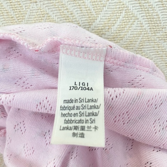 Victoria's Secret PINK Cotton Heart Pointelle Romper One Piece Pajama Size Large - Picture 4 of 9